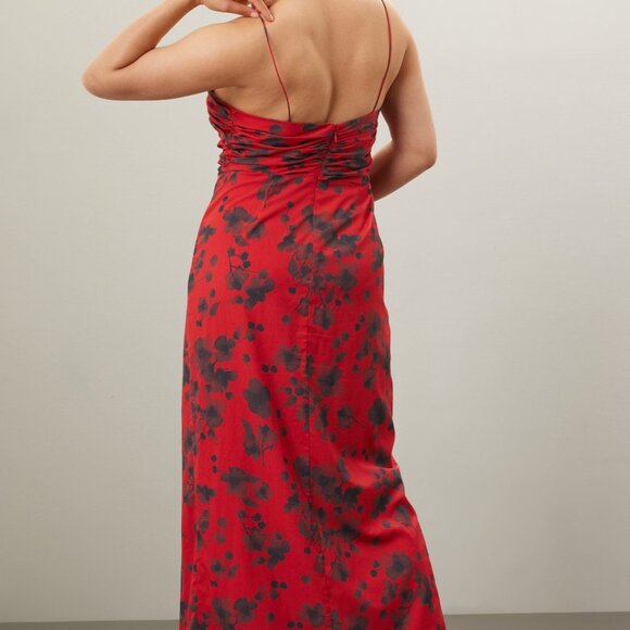 Luxe Gown, Hutch Spaghetti Strap Maxi in Red Floral, 10 - Picture 2 of 16